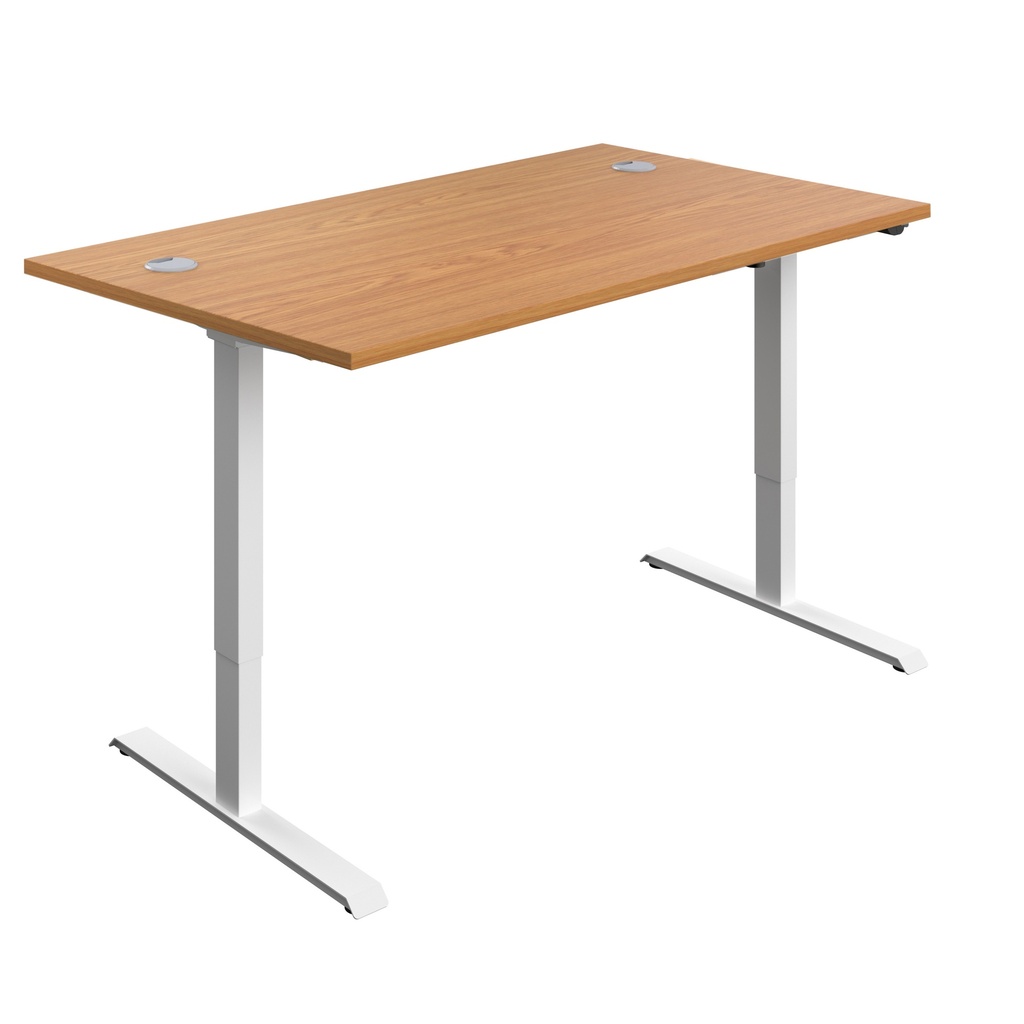 Economy Single Motor Sit Stand Desk (FSC) | 1200 X 800 | Nova Oak/White | 