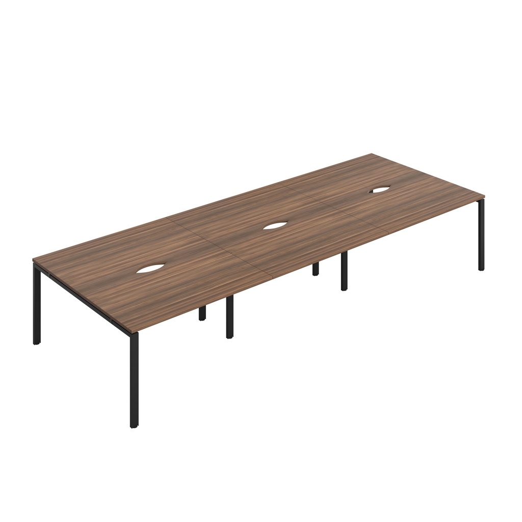 CB Bench with Cut Out: 6 Person (FSC) | 1400 x 800 | Dark Walnut/Black | 