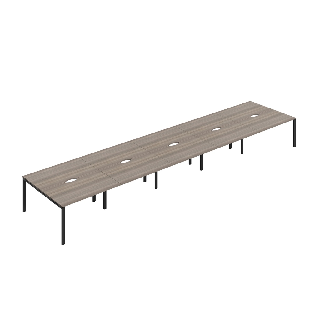 CB Bench with Cut Out: 10 Person (FSC) | 1400 x 800 | Grey Oak/Black | 