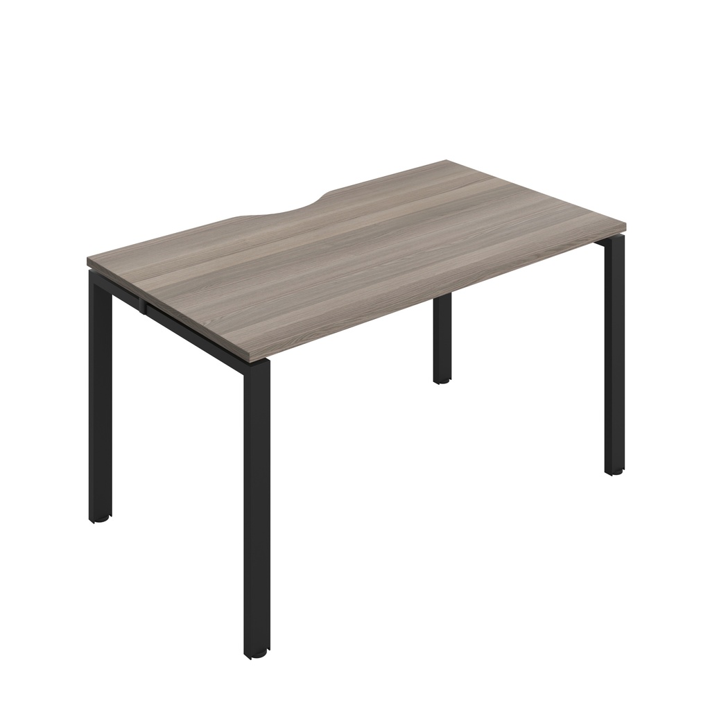 CB Bench with Cut Out: 1 Person (FSC) | 1400 x 800 | Grey Oak/Black | 