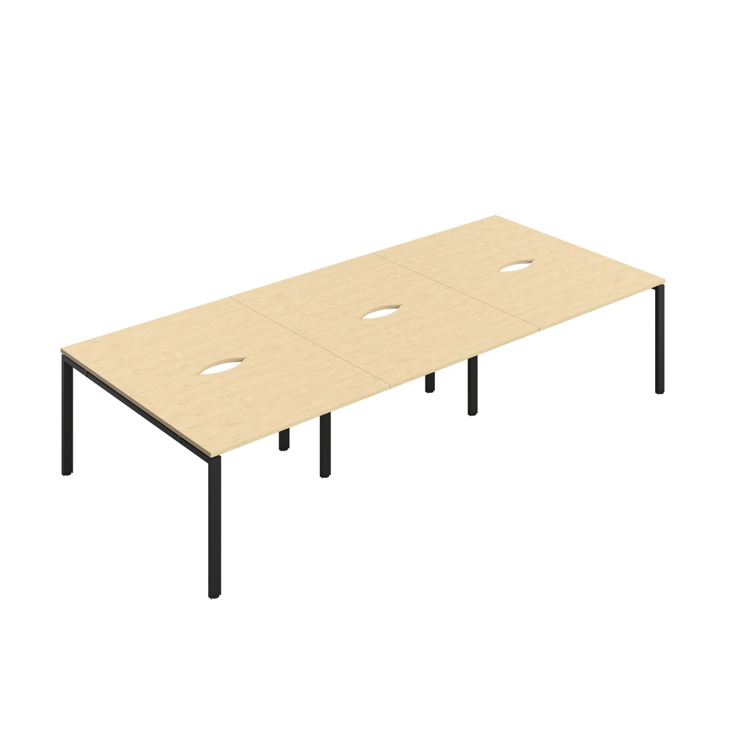 CB Bench with Cut Out: 6 Person (FSC) | 1200 x 800 | Maple/Black | 