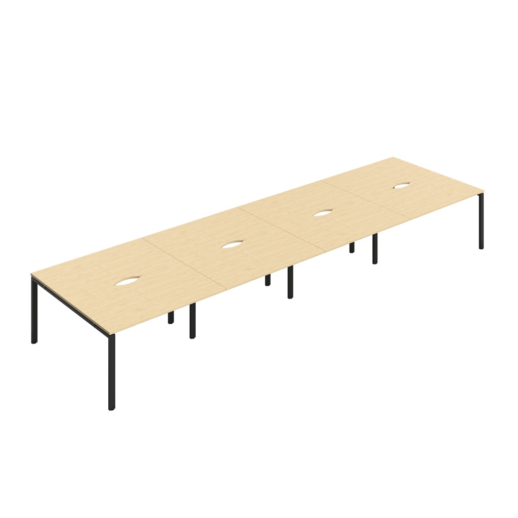 CB Bench with Cut Out: 8 Person (FSC) | 1400 x 800 | Maple/Black | 