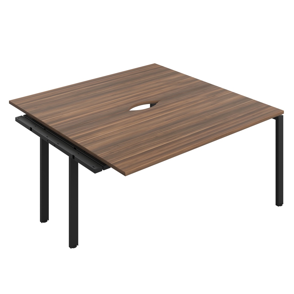 CB Bench Extension with Cut Out: 2 Person (FSC) | 1600 x 800 | Dark Walnut/Black | 