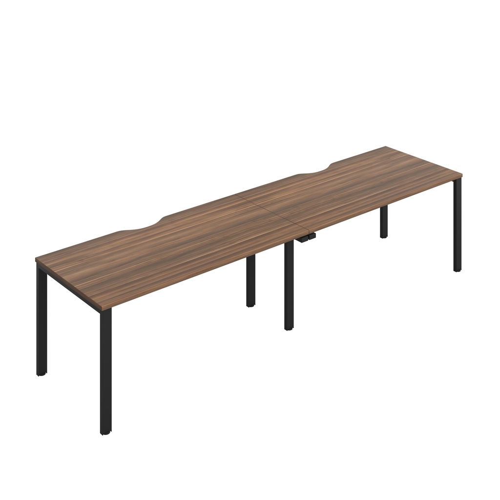 CB Single Bench with Cut Out: 2 Person (FSC) | 1600 x 800 | Dark Walnut/Black | 