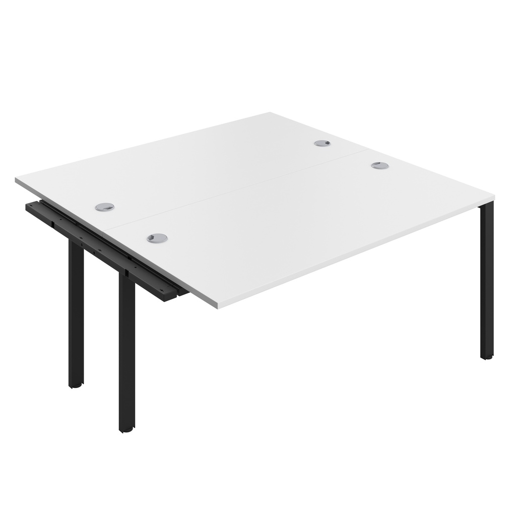 CB Bench Extension with Cable Ports: 2 Person (FSC) | 1600 x 800 | White/Black | 