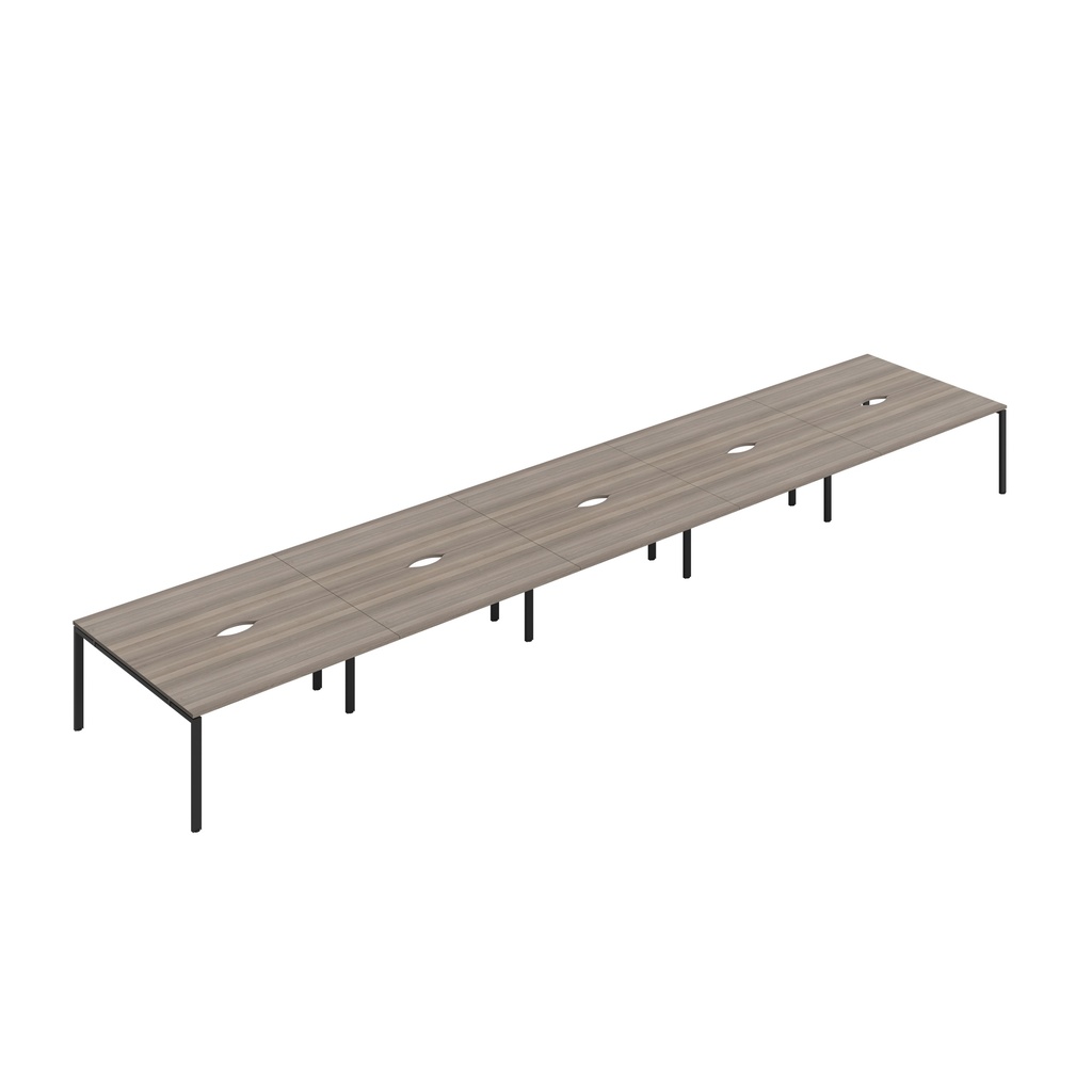 CB Bench with Cut Out: 10 Person (FSC) | 1600 x 800 | Grey Oak/Black | 