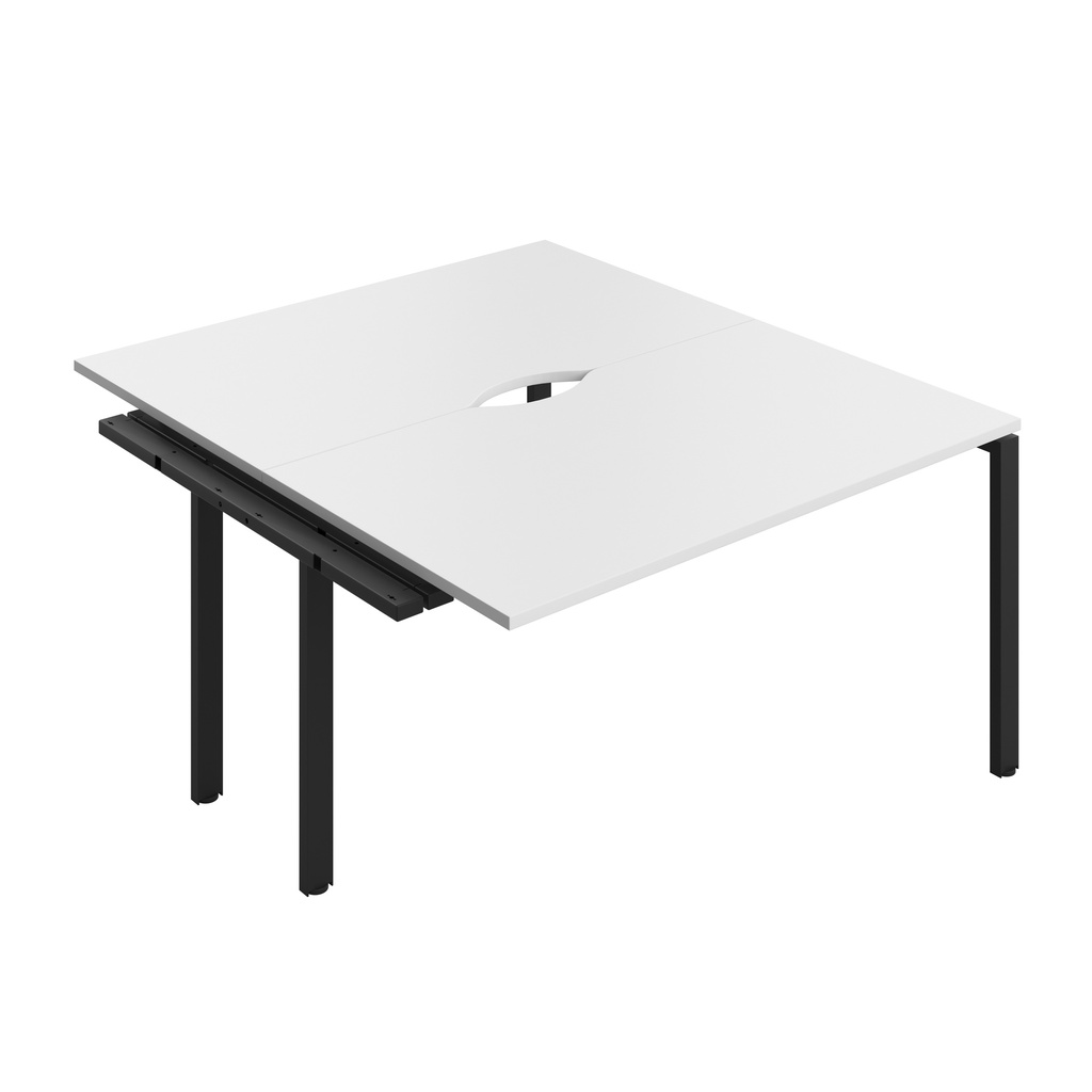 CB Bench Extension with Cut Out: 2 Person (FSC) | 1400 x 800 | White/Black | 