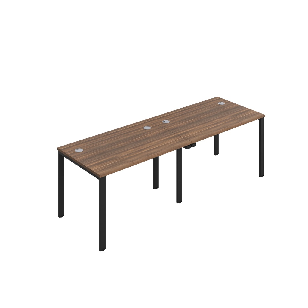 CB Single Bench with Cable Ports: 2 Person (FSC) | 1200 x 800 | Dark Walnut/Black | 