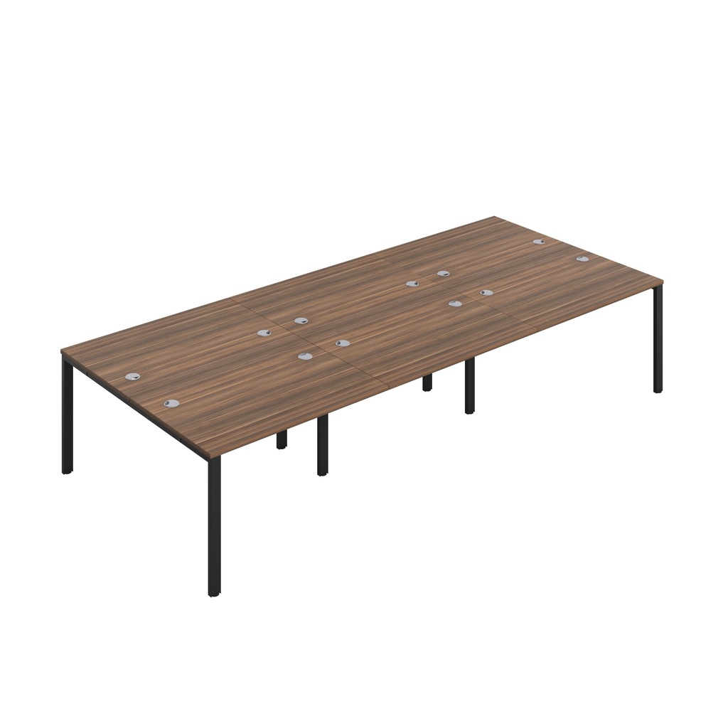 CB Bench with Cable Ports: 6 Person (FSC) | 1200 x 800 | Dark Walnut/Black | 