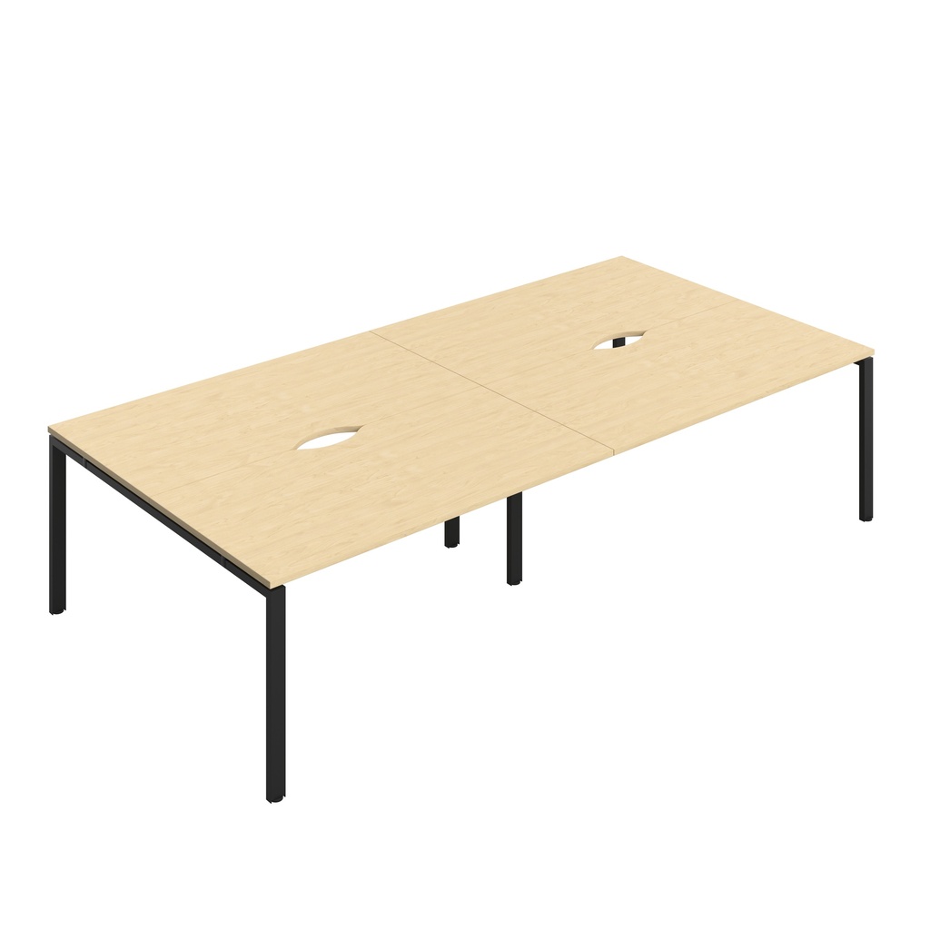 CB Bench with Cut Out: 4 Person (FSC) | 1600 x 800 | Maple/Black | 