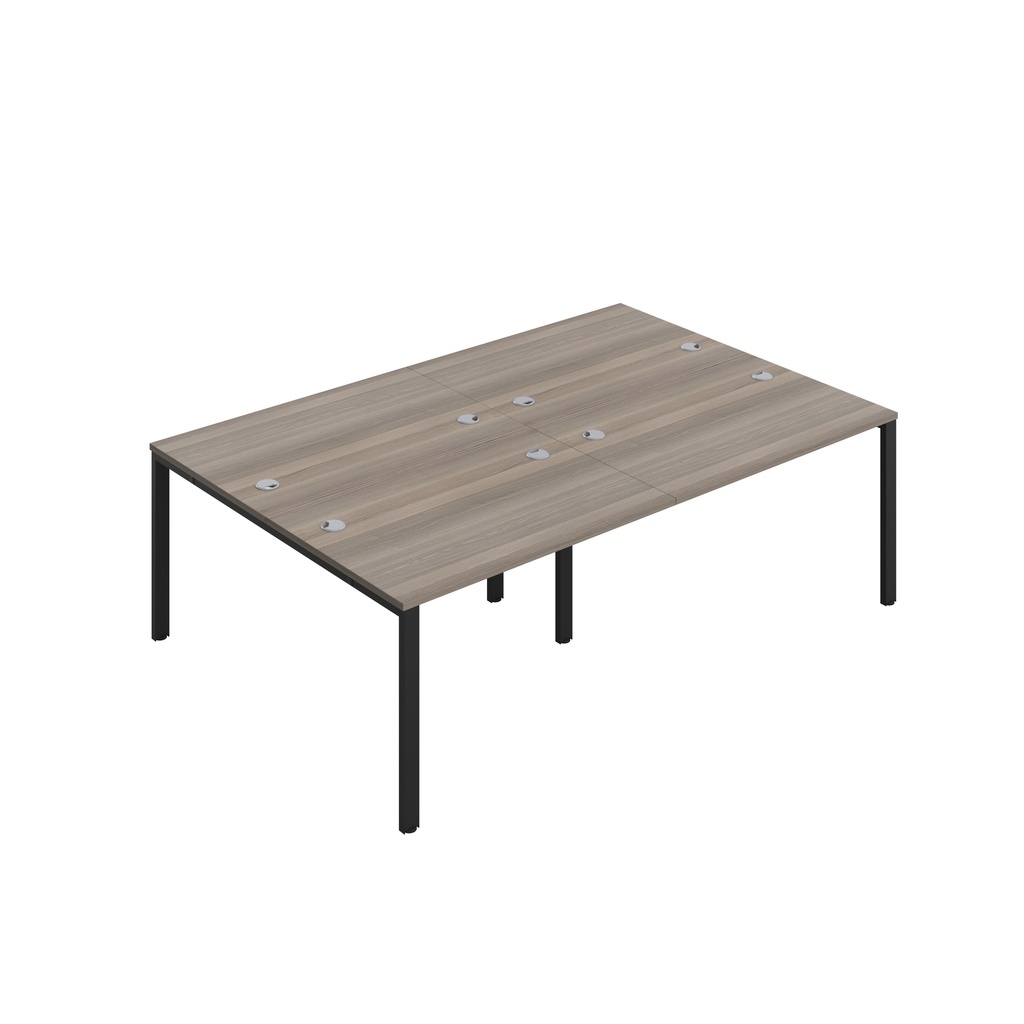 CB Bench with Cable Ports: 4 Person (FSC) | 1200 x 800 | Grey Oak/Black | 