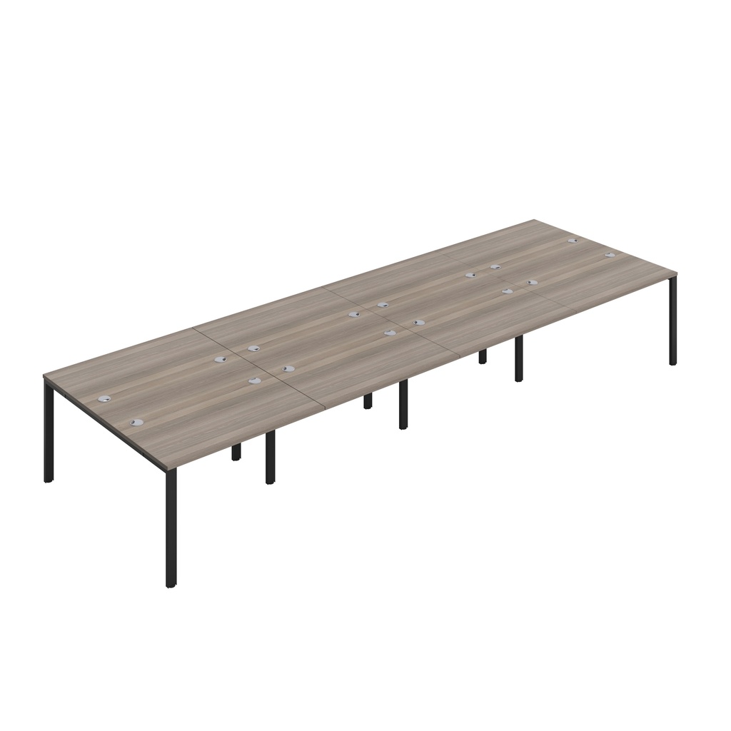 CB Bench with Cable Ports: 8 Person (FSC) | 1200 x 800 | Grey Oak/Black | 