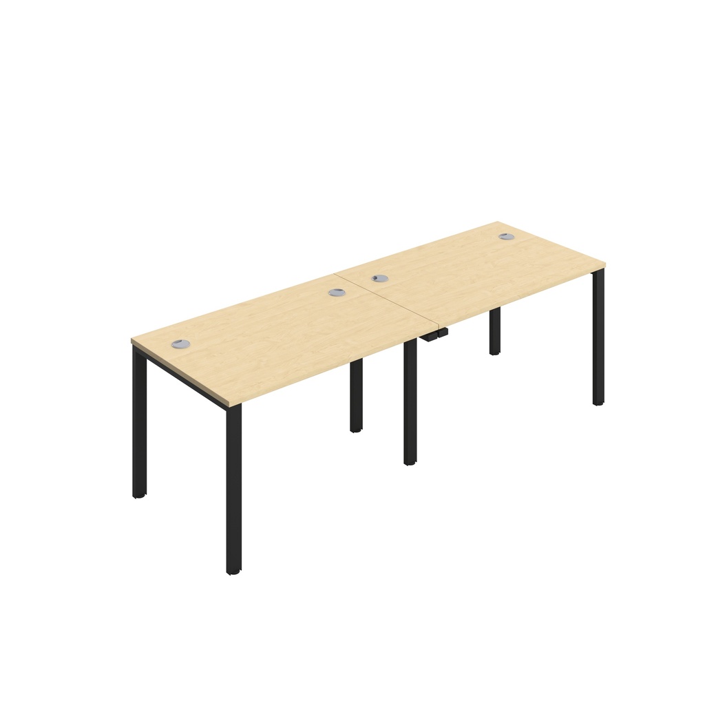 CB Single Bench with Cable Ports: 2 Person (FSC) | 1200 x 800 | Maple/Black | 