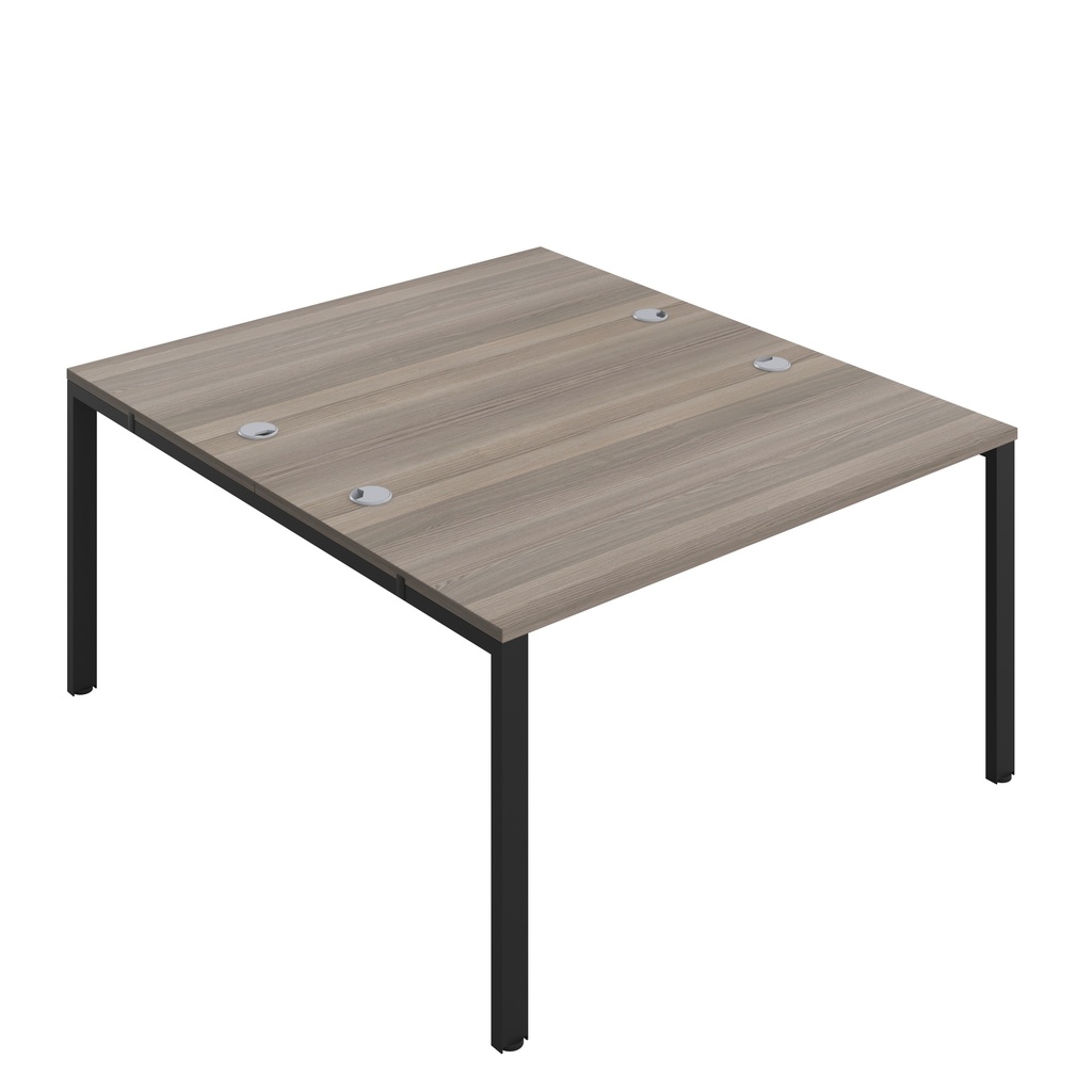 CB Bench with Cable Ports: 2 Person (FSC) | 1400 x 800 | Grey Oak/Black | 