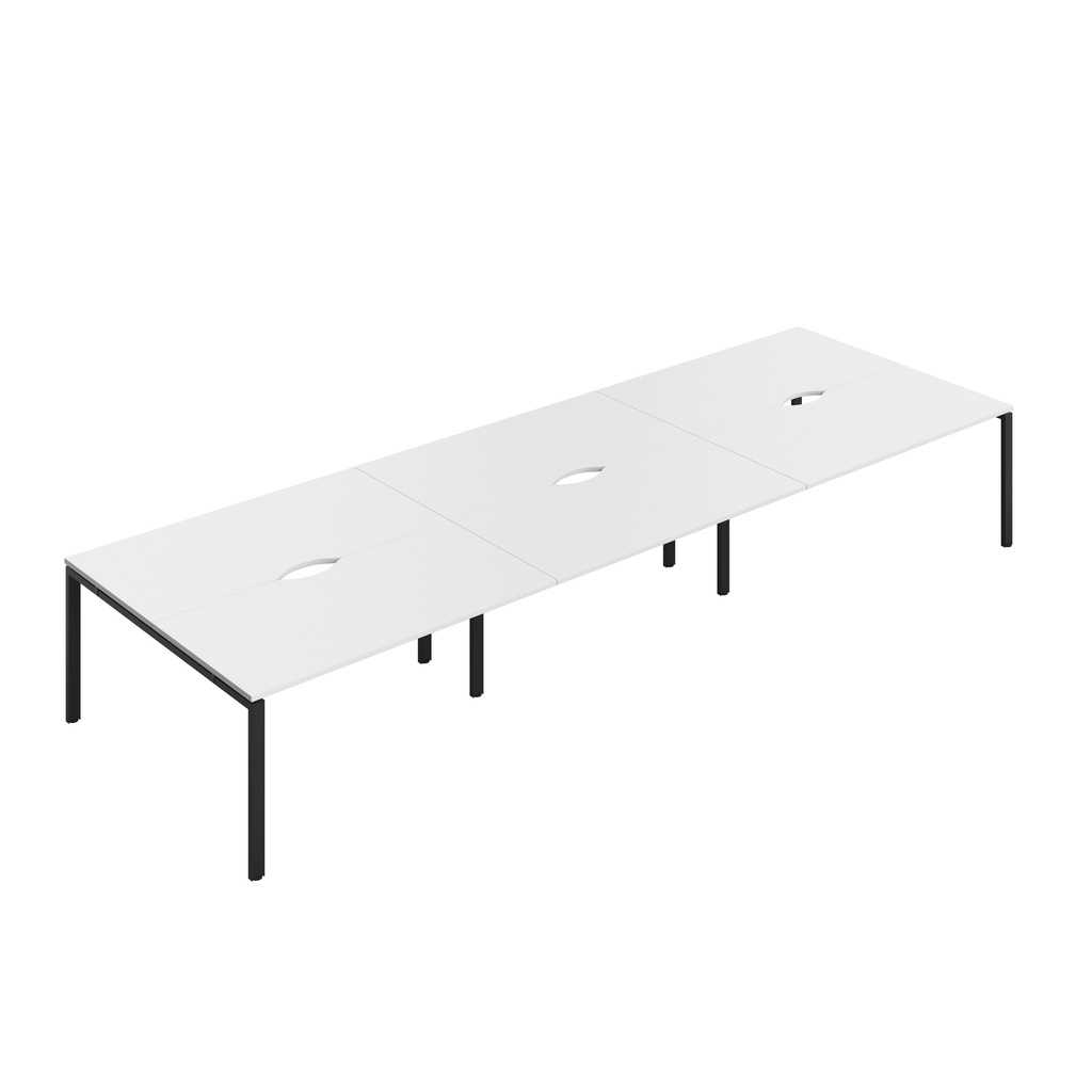 CB Bench with Cut Out: 6 Person (FSC) | 1600 x 800 | White/Black | 