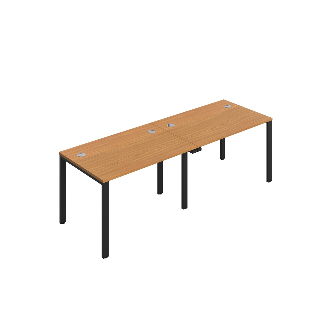 CB Single Bench with Cable Ports: 2 Person (FSC) | 1200 x 800 | Nova Oak/Black | 