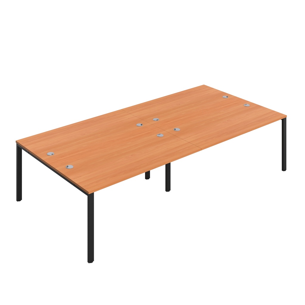 CB Bench with Cable Port: 4 Person (FSC) | 1600 x 800 | Beech/Black | 