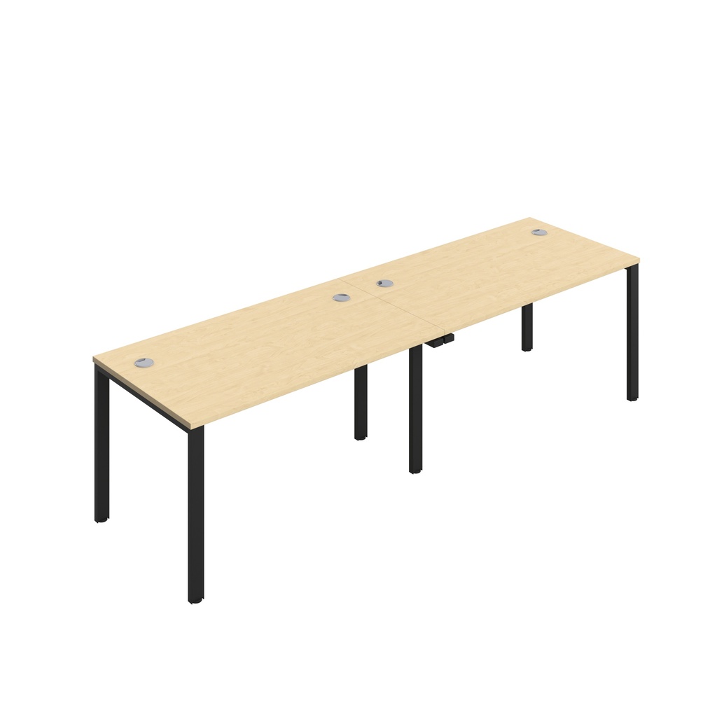 CB Single Bench with Cable Ports: 2 Person (FSC) | 1400 x 800 | Maple/Black | 