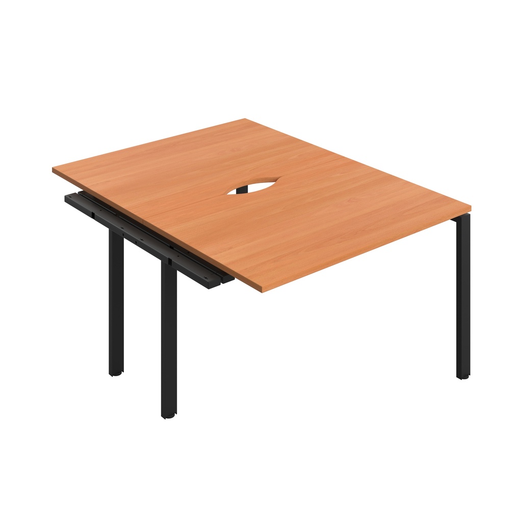 CB Bench Extension with Cut Out: 2 Person (FSC) | 1200 X 800 | Beech/Black | 