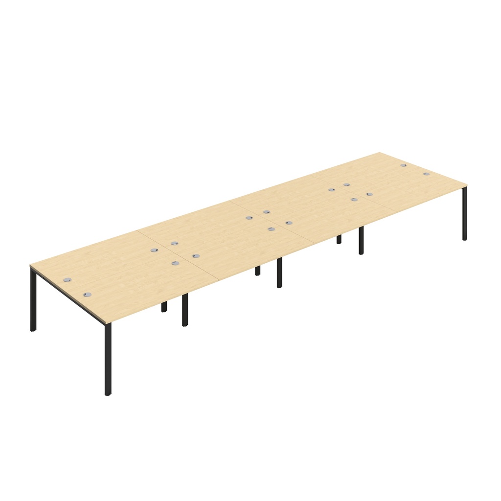 CB Bench with Cable Ports: 8 Person (FSC) | 1400 x 800 | Maple/Black | 