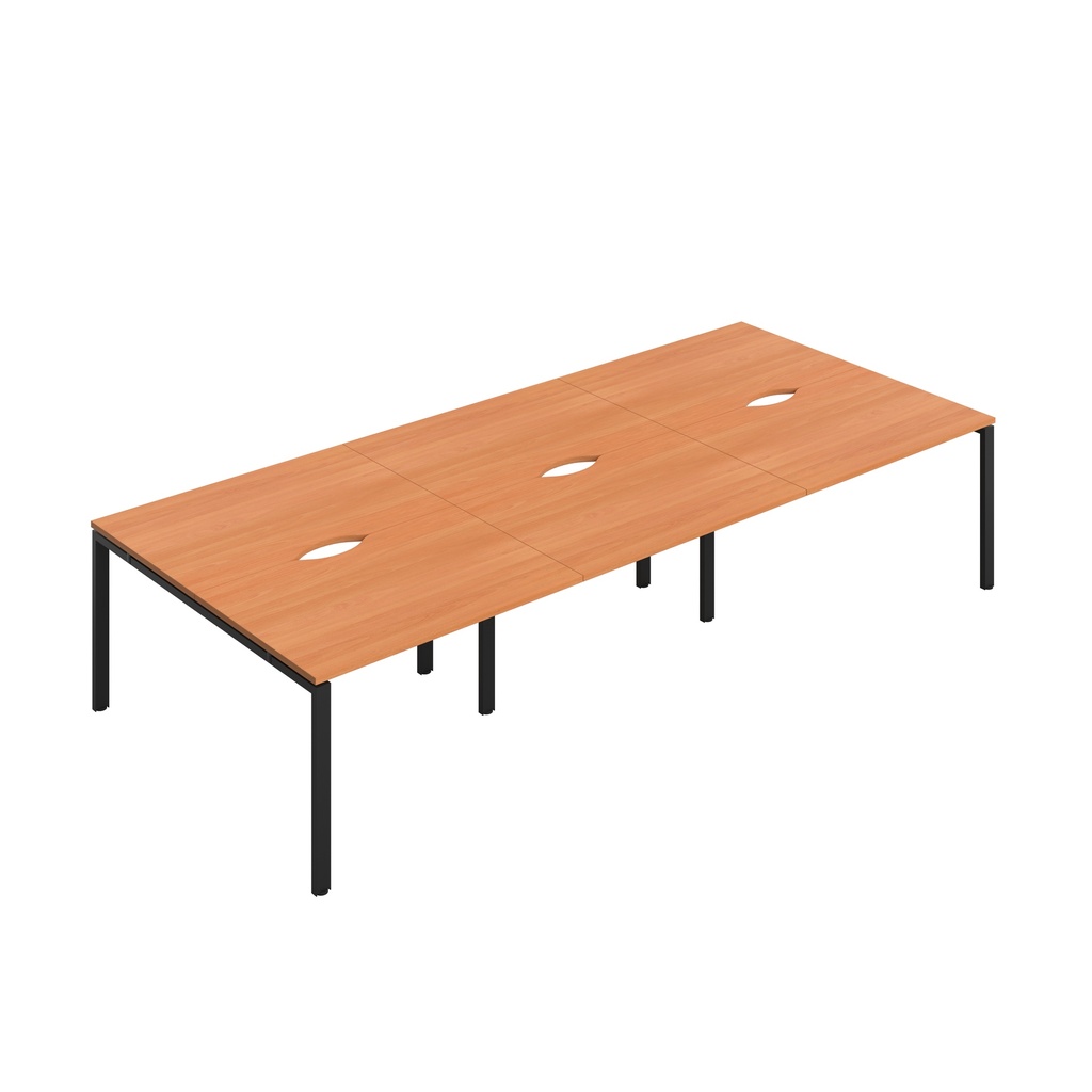 CB Bench with Cut Out: 6 Person (FSC) | 1200 X 800 | Beech/Black | 