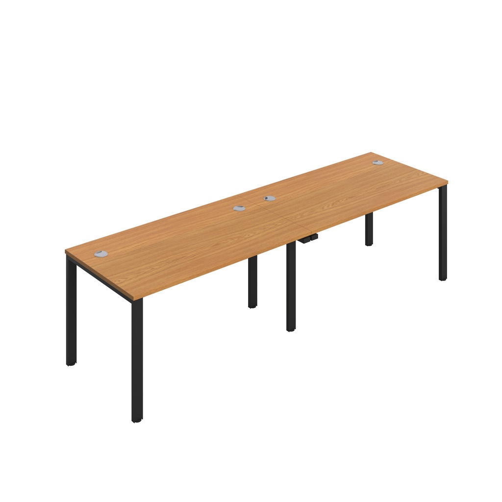 CB Single Bench with Cable Ports: 2 Person (FSC) | 1400 x 800 | Nova Oak/Black | 