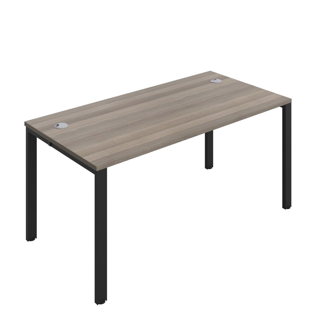 CB Bench with Cable Port: 1 Person (FSC) | 1600 x 800 | Grey Oak/Black | 