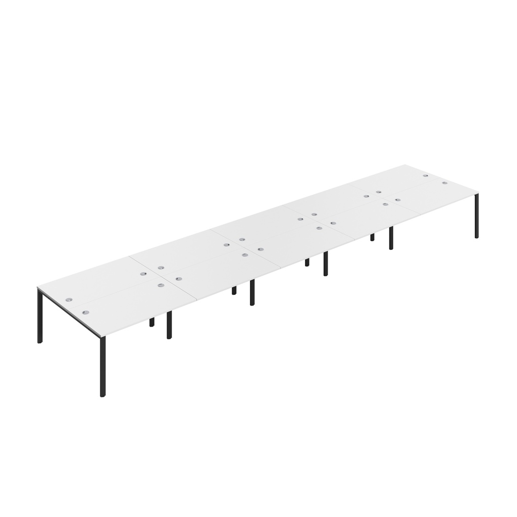 CB Bench with Cable Ports: 10 Person (FSC) | 1400 x 800 | White/Black | 