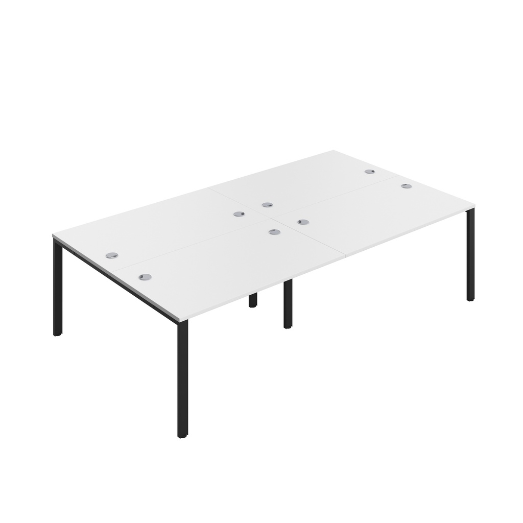 CB Bench with Cable Ports: 4 Person (FSC) | 1400 x 800 | White/Black | 