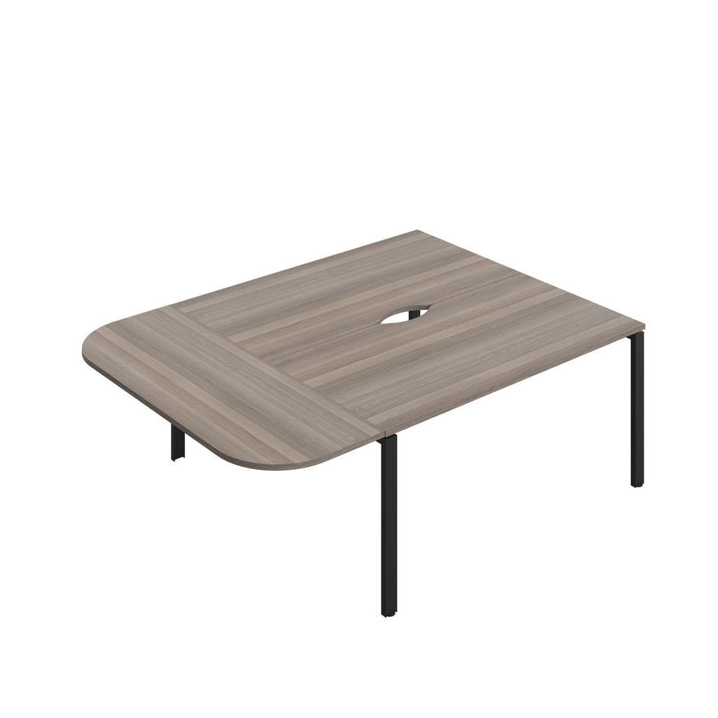 CB Bench with D-End (FSC) | 1600 x 600 | Grey Oak/Black | 