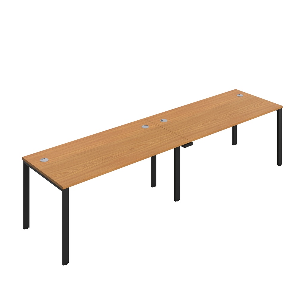 CB Single Bench with Cable Ports: 2 Person (FSC) | 1600 x 800 | Nova Oak/Black | 