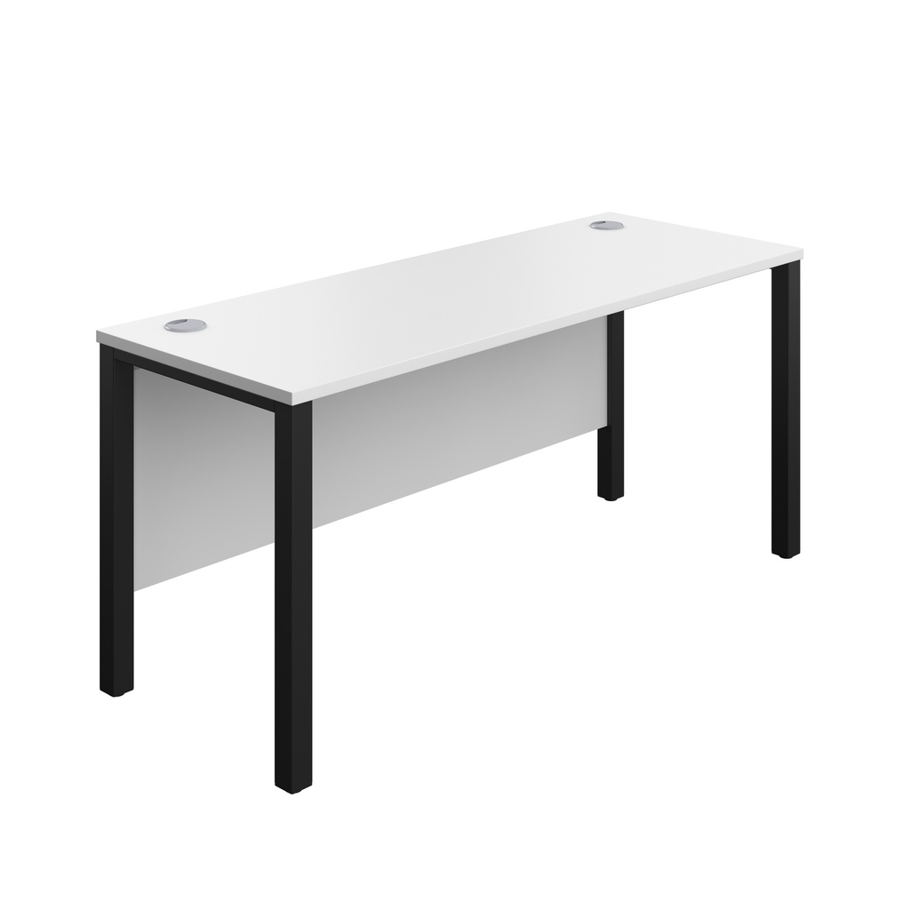 Goal Post Rectangular Desk (FSC) | 1600X600 | White/Black | 