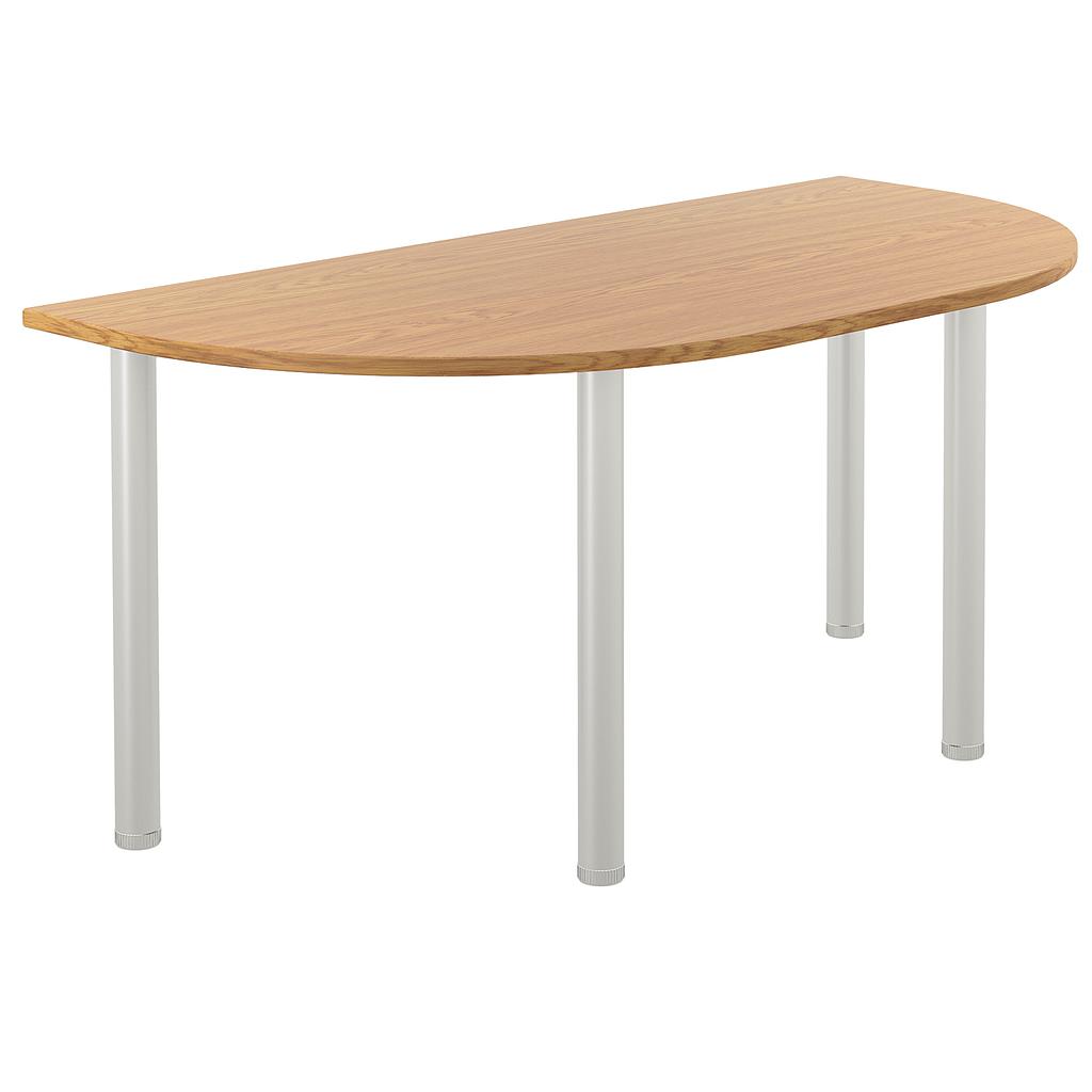 One Fraction Plus Rectangular Meeting Table with D-End (FSC) | 1600X800 | Nova Oak/Silver | 