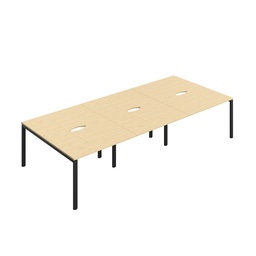 [CB1280COMABK/6P] CB Bench with Cut Out: 6 Person (FSC) | 1200 x 800 | Maple/Black | 