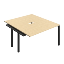 [CB1480COMABK/2PX] CB Bench Extension with Cut Out: 2 Person (FSC) | 1400 x 800 | Maple/Black | 