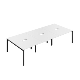 [CB1280COWHBK/6P] CB Bench with Cut Out: 6 Person (FSC) | 1200 x 800 | White/Black | 