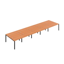 [CB1280CPBEBK/10P] CB Bench with Cable Ports: 10 Person (FSC) | 1200 x 800 | Beech/Black | 