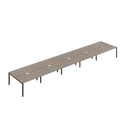 [CB1680COGOBK/10P] CB Bench with Cut Out: 10 Person (FSC) | 1600 x 800 | Grey Oak/Black | 