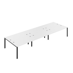 [CB1680CPWHBK/6P] CB Bench with Cable Port: 6 Person (FSC) | 1600 x 800 | White/Black | 