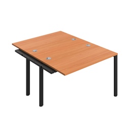 [CB1280CPBEBK/2PX] CB Bench Extension with Cable Ports: 2 Person (FSC) | 1200 x 800 | Beech/Black | 