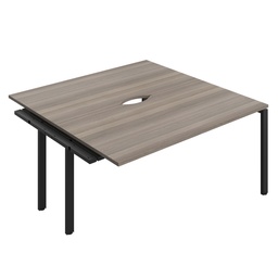 [CB1680COGOBK/2PX] CB Bench Extension with Cut Out: 2 Person (FSC) | 1600 x 800 | Grey Oak/Black | 