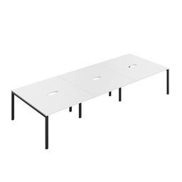 [CB1480COWHBK/6P] CB Bench with Cut Out: 6 Person (FSC) | 1400 x 800 | White/Black | 