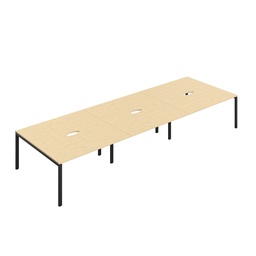 [CB1680COMABK/6P] CB Bench with Cut Out: 6 Person (FSC) | 1600 x 800 | Maple/Black | 