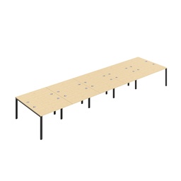 [CB1280CPMABK/10P] CB Bench with Cable Ports: 10 Person (FSC) | 1200 x 800 | Maple/Black | 