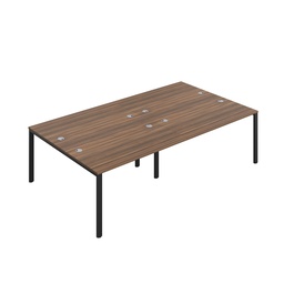 [CB1480CPDWBK/4P] CB Bench with Cable Ports: 4 Person (FSC) | 1400 x 800 | Dark Walnut/Black | 