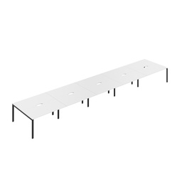 [CB1680COWHBK/10P] CB Bench with Cut Out: 10 Person (FSC) | 1600 x 800 | White/Black | 