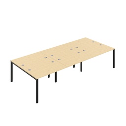 [CB1280CPMABK/6P] CB Bench with Cable Ports: 6 Person (FSC) | 1200 x 800 | Maple/Black | 