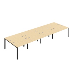 [CB1280CPMABK/8P] CB Bench with Cable Ports: 8 Person (FSC) | 1200 x 800 | Maple/Black | 