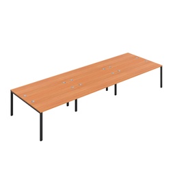 [CB1680CPBEBK/6P] CB Bench with Cable Port: 6 Person (FSC) | 1600 x 800 | Beech/Black | 