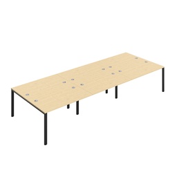 [CB1480CPMABK/6P] CB Bench with Cable Ports: 6 Person (FSC) | 1400 x 800 | Maple/Black | 